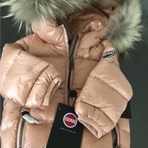 Colmar Pink Puffer Jacket with Fur Hood